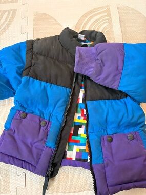 Lego Colorblock Puffer Jacket - Blue, Purple & Black